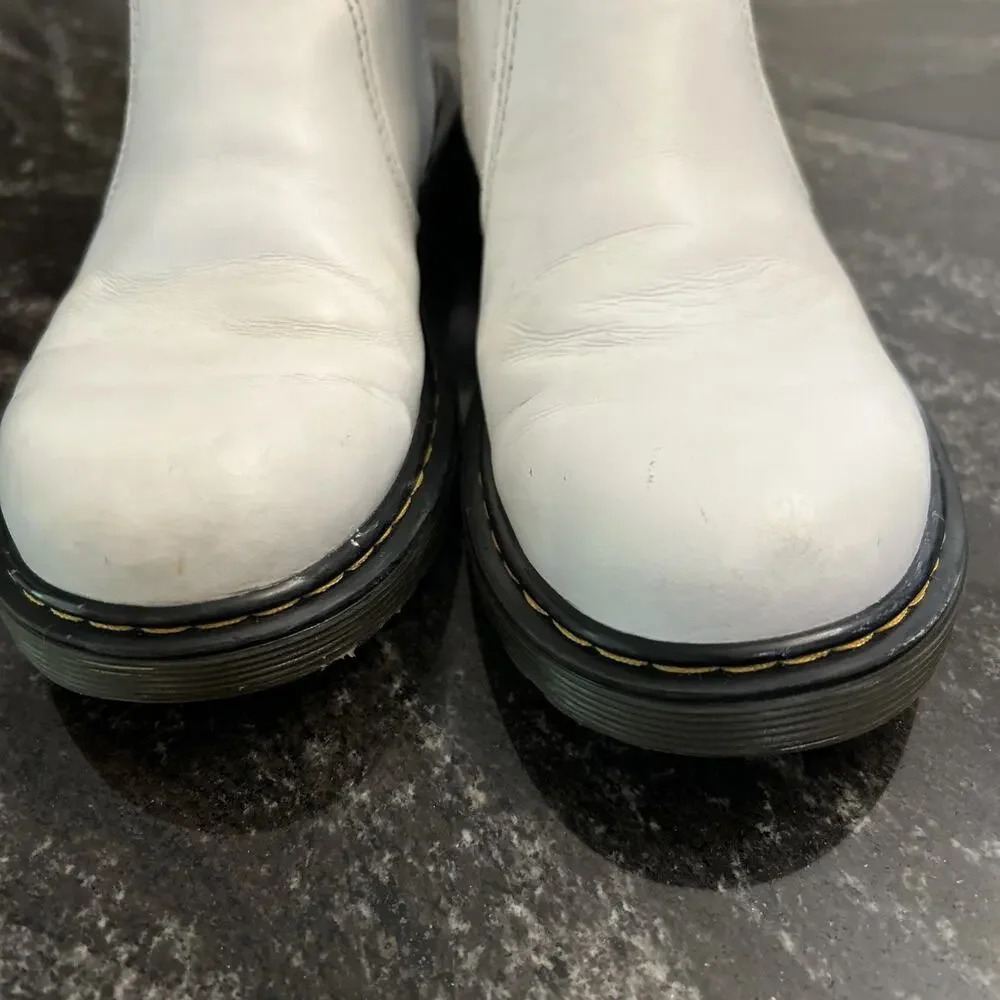 Dr. Doc Martens Chelsea Boots Kids Size 3 White 2976 Quad Platform